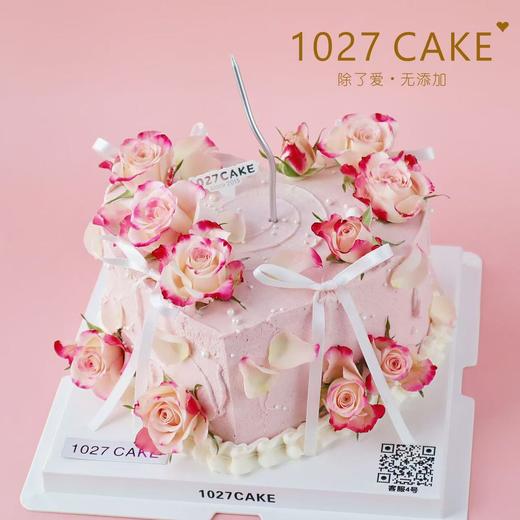 1027CAKE |   心形鲜花蛋糕  丝带 商品图1