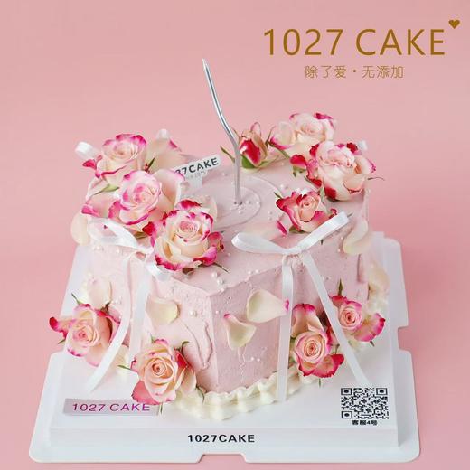 1027CAKE |   心形鲜花蛋糕  丝带 商品图2