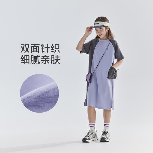 cicochild25年夏季新款中大女童拼色运动连衣裙双面针织亲子装 商品图1