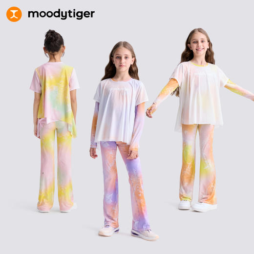【DR暑假】moodytiger小云朵Air微喇裤25春夏新女童防晒吸湿速干欧若风52211406 商品图4