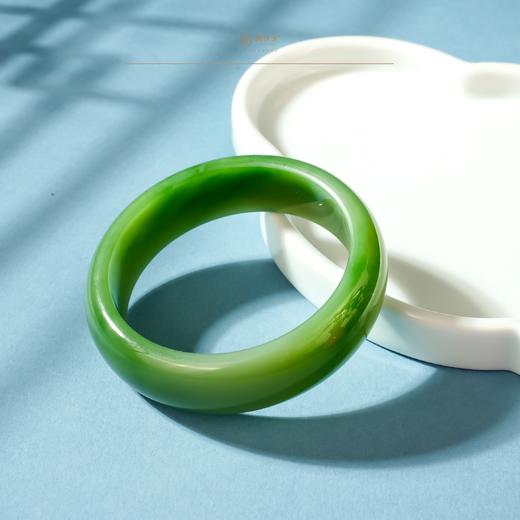 新疆国玉盟世玉【玉润青澜】碧玉手镯【带证书·顺丰物流】 商品图3