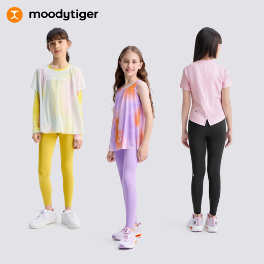 【DR暑假】moodytiger小云朵Air紧身裤女童防晒速干舒适透气运动瑜伽52211402 商品图4