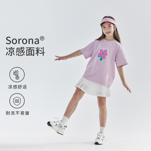 cicochild 2025年夏季新款亲子中大女童宽松印花短袖抗菌面料T恤 商品图1