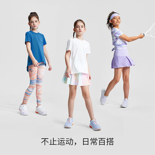 【DR暑假】moodytiger女童夏季新款中大童印花个性背开叉速干短袖T恤32210103 商品图3