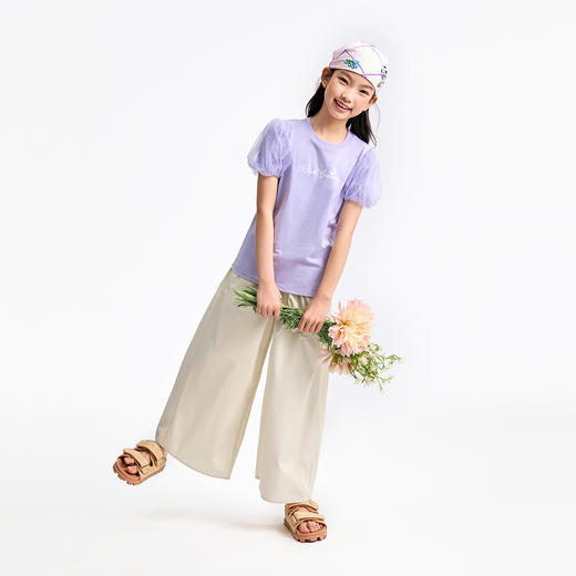 女童速干圆领短袖针织衫夏季新款安奈儿童装EG521118 商品图6