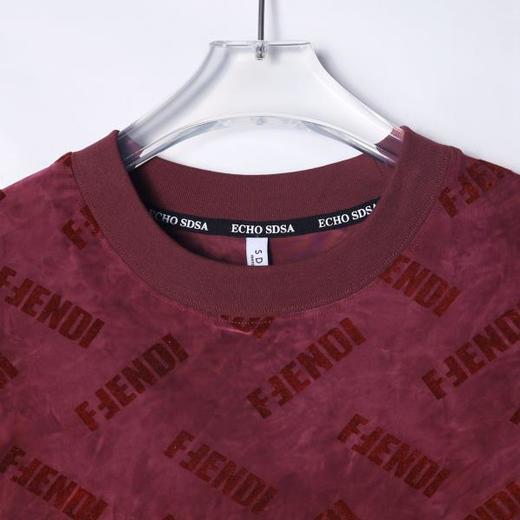 T2639夏季高级感新款扎染绒面印花字母圆领短袖T恤宽松潮流套头上衣 商品图2