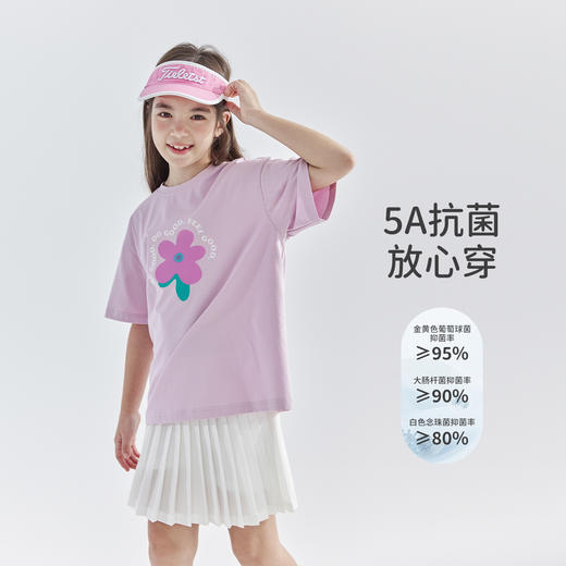 cicochild 2025年夏季新款亲子中大女童宽松印花短袖抗菌面料T恤 商品图2