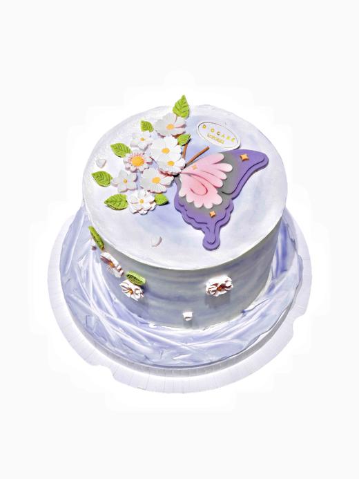 新品“花间蝶语”底托奶油和蝴蝶下面是紫色，提前5小时预定 商品图0