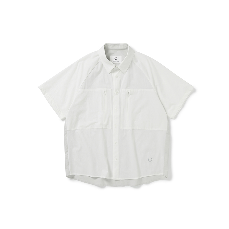 WHEELS and WIND Air Ctrl背后拼接透气伸缩性运动短袖衬衫