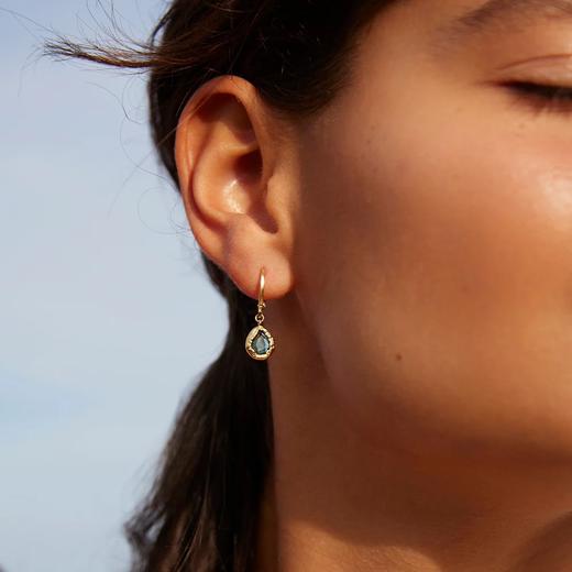 北京仓｜Agapee-LYSIA-蓝色玻璃水晶 耳钉［法国设计师］ 商品图0