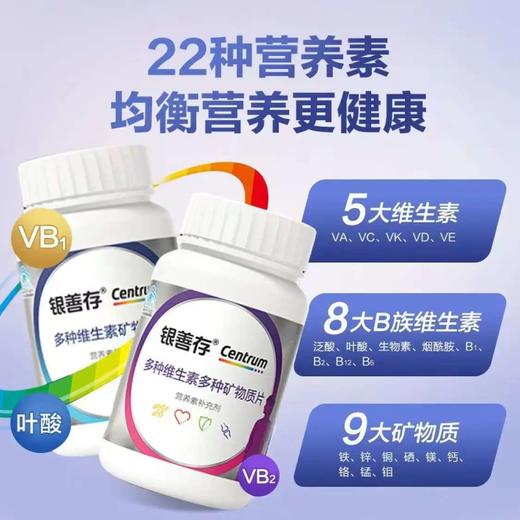 善存银善存 锌镁片 复合维生素矿物质片 中老年男士女士160片 商品图3