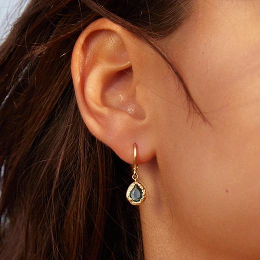 北京仓｜Agapee-LYSIA-蓝色玻璃水晶 耳钉［法国设计师］ 商品图3