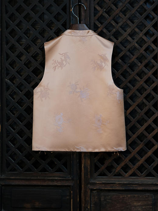 瑕疵|盛唐牡丹| 玉色石榴花纹花锦缎马甲[特价品](特殊商品不退不换) 商品图12
