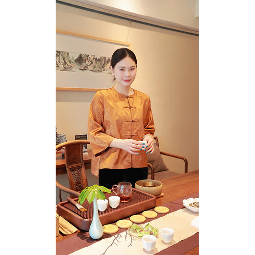 【抖音专属】新中式衬衣（25710071柘黄） 商品图6
