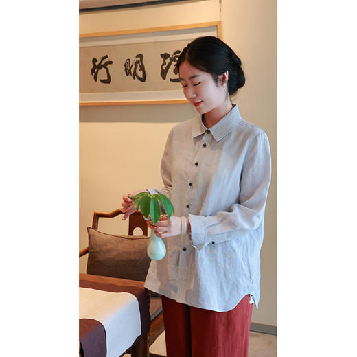 【抖音专属】新中式衬衣（25710083-素采-设计师） 商品图6