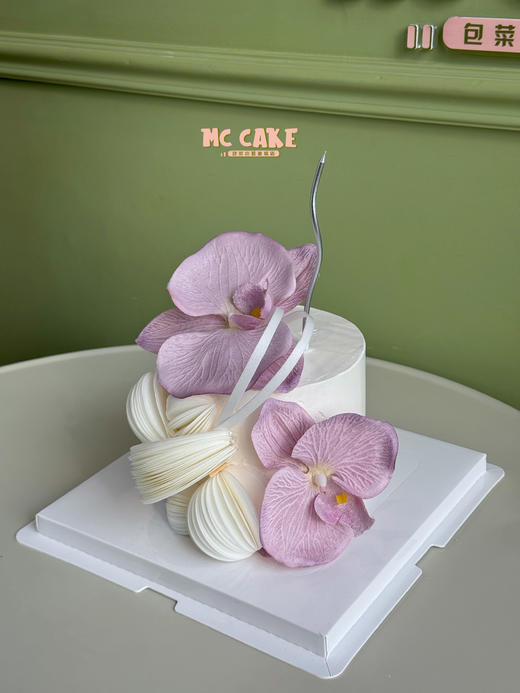 蝴蝶兰威化纸球装饰蛋糕（蜡烛非标配 需要自行选择） 商品图1