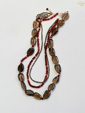SpoiledBrat Jewelry茶晶石榴石三层项链