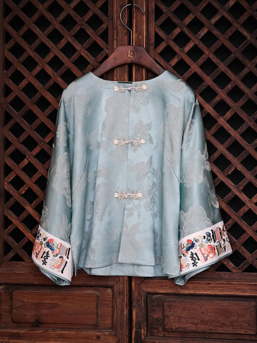 盛唐牡丹 |打籽宝瓶手推绣冠乐绉上衣 商品图6