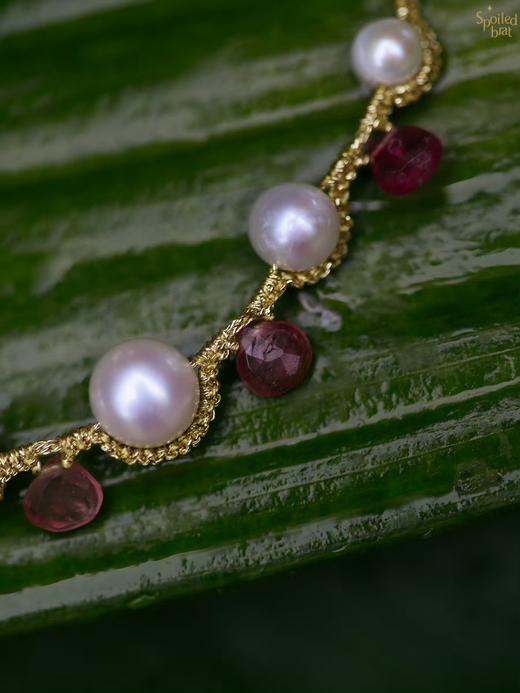 SpoiledBrat Jewelry碧玺珍珠月光石彩编项链 商品图1