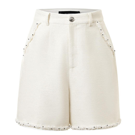 玛克门店发货：肌理感率性撞色织带亮片花纱短裤(货号:MC85PA038A1001) 商品图4