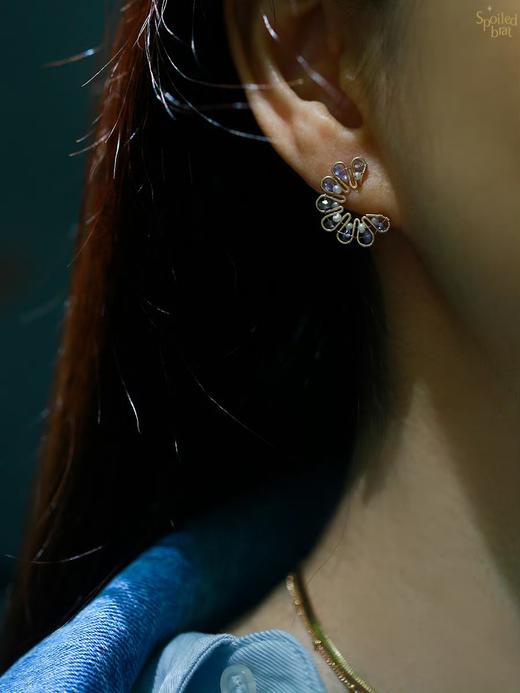 SpoiledBrat Jewelry蜿蜒的半圈系列 |坦桑石珍珠耳环 商品图2
