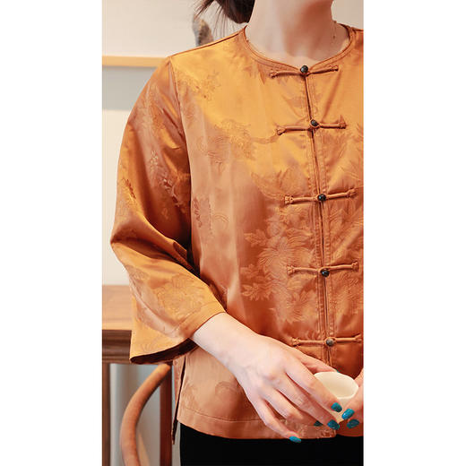 【抖音专属】新中式衬衣（25710071柘黄） 商品图1