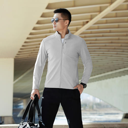 隐之轻鹿针织抗UV立领夹克外套男夏季款外套男士防晒衣外套 商品图0
