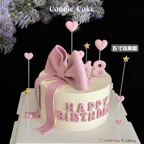 18岁 翻糖蝴蝶结 女孩蛋糕 成人礼