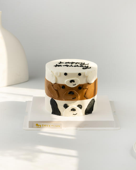 4英寸加高堆堆熊蛋糕（百分百进口动物奶油） 商品图0