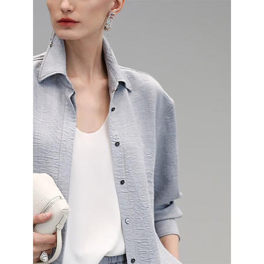 COCOBELLA简约商务休闲衬衫女25春夏舒适翻领遮阳衬衣SR3197 商品图2