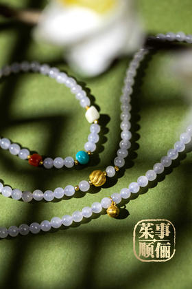 【茱事顺俪】18K黄金和田玉毛衣链、手链两用款