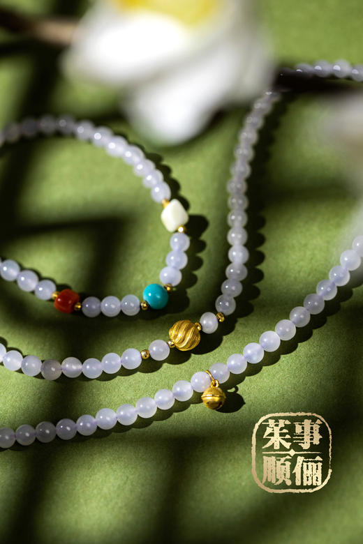 【茱事顺俪】18K黄金和田玉毛衣链、手链两用款 商品图0