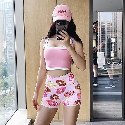 跃牌【周游世界系列】2025春夏新品真两件固定杯运动内衣高弹云柔莱卡健身服BR1622 商品图0