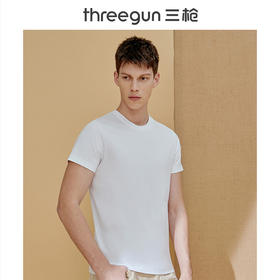 Threegun三枪【匠心系列-80支长绒棉】圆领男士短袖T恤-23469A911