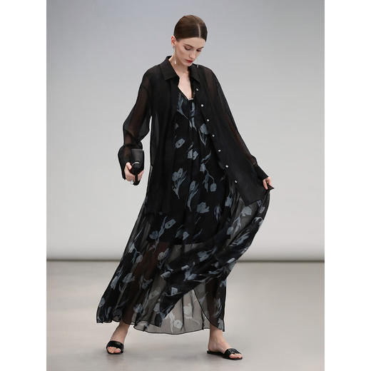 COCOBELLA莱赛尔金葱肌理衬衫女25春夏休闲遮阳开衫SR7069-3 商品图2