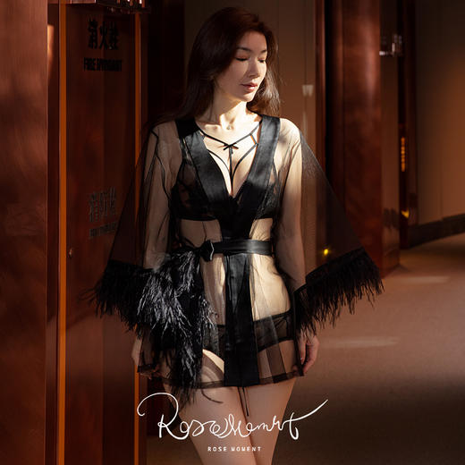 极致性感网纱羽毛中袍 P250101 商品图4