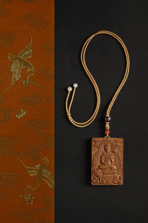 普贤菩萨/文殊菩萨°老山檀香吊坠挂件 商品图0