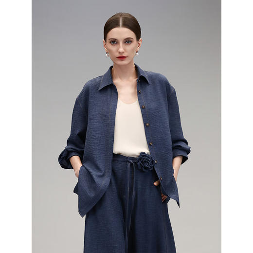 COCOBELLA简约商务休闲衬衫女25春夏舒适翻领遮阳衬衣SR3197 商品图1