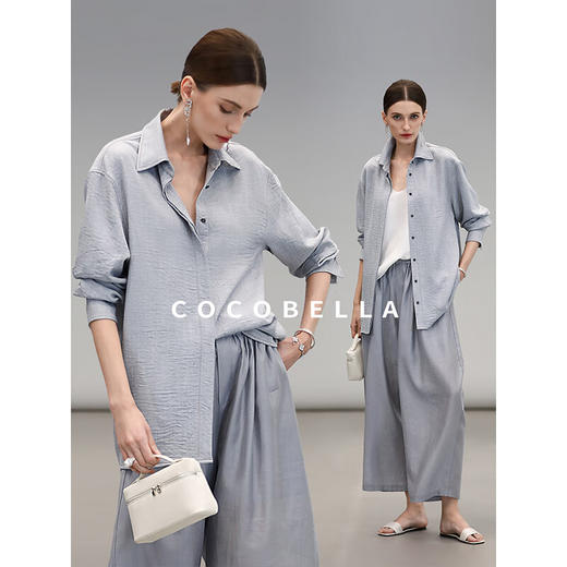 COCOBELLA简约商务休闲衬衫女25春夏舒适翻领遮阳衬衣SR3197 商品图0