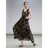 COCOBELLA莱赛尔花卉大摆连衣裙度假风深V领大女主长裙FR0058 商品缩略图0
