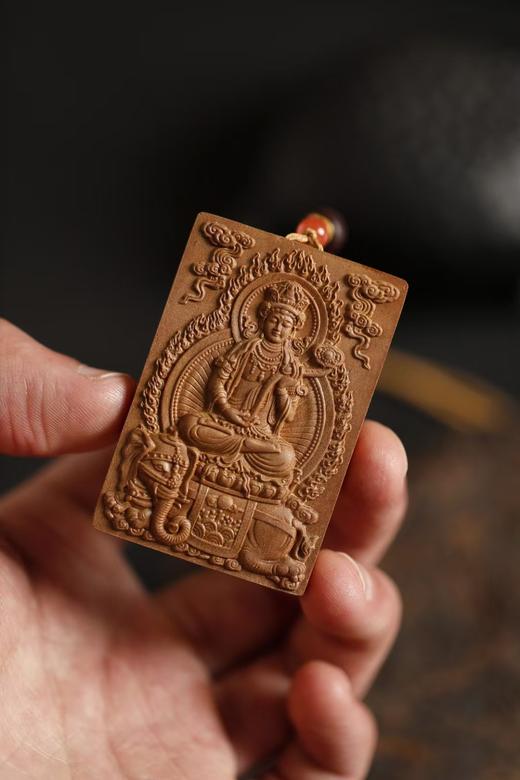 普贤菩萨/文殊菩萨°老山檀香吊坠挂件 商品图2