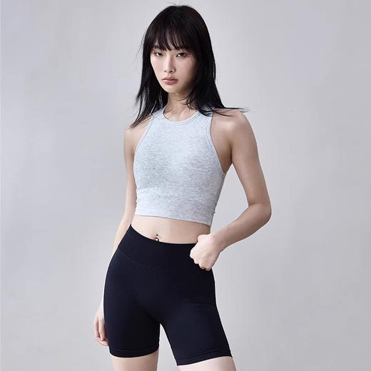 跃牌【周游世界系列】2025春夏新品瑜伽服女固定胸垫款无袖背心天丝莫代尔螺纹运动内衣BR1607 商品图2