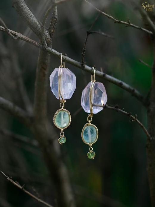 SpoiledBrat Jewelry 限时优惠 粉晶葡萄晶耳环 商品图0
