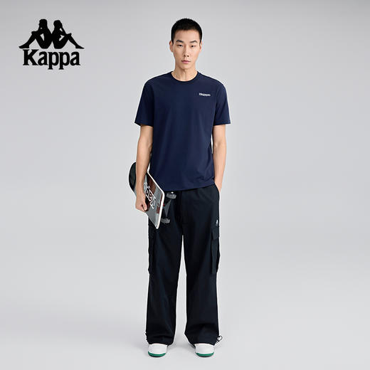 Kappa卡帕背靠背运动短袖男款夏季新款透气休闲t恤衫宽松半袖上衣K0F32TD21 商品图4
