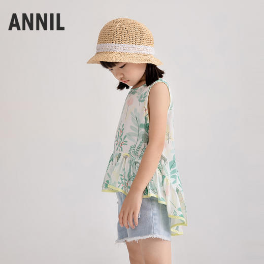 女童全腰牛仔短裤夏季新款安奈儿童装EG526136 商品图1