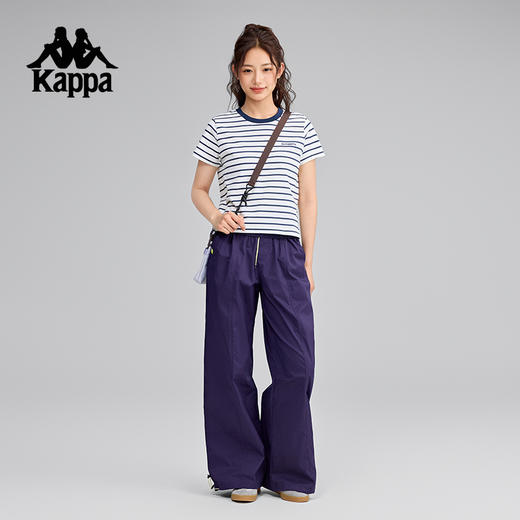 Kappa卡帕背靠背2025新款夏季运动短袖t恤女复古纯棉透气半袖上衣K0F42TD81 商品图4