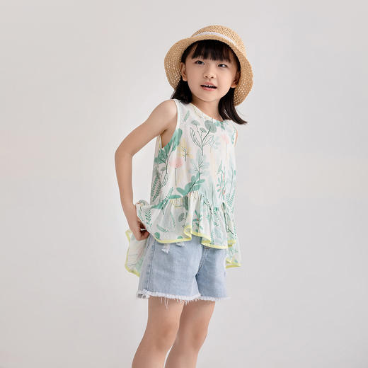 女童全腰牛仔短裤夏季新款安奈儿童装EG526136 商品图3