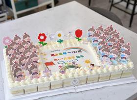 班级杯子方形蛋糕