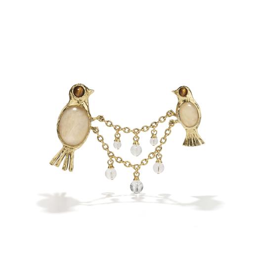 北京仓｜Goossens Paris-BROCHE DEUX OISEAUX- 虎眼石 胸针［法国设计师］ 商品图2