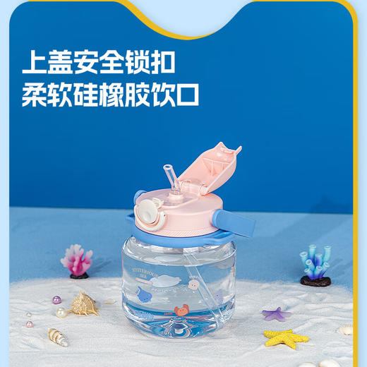 【样品清仓特惠4折，无货退款】膳魔师海洋系列夏季大容量可斜挎吸管儿童水杯大容量水壶1200ml 蓝色【不支持补差，非质量问题不退不换】S 商品图2
